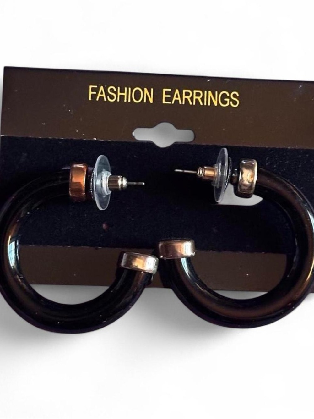 Fashion Earrings Black Hoops Earrings